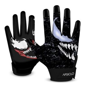Sticky Football Receiver Gloves Silicone Grip Youth & Adult Sizes (Black Youth S